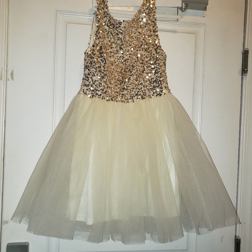 Cream and gold dress